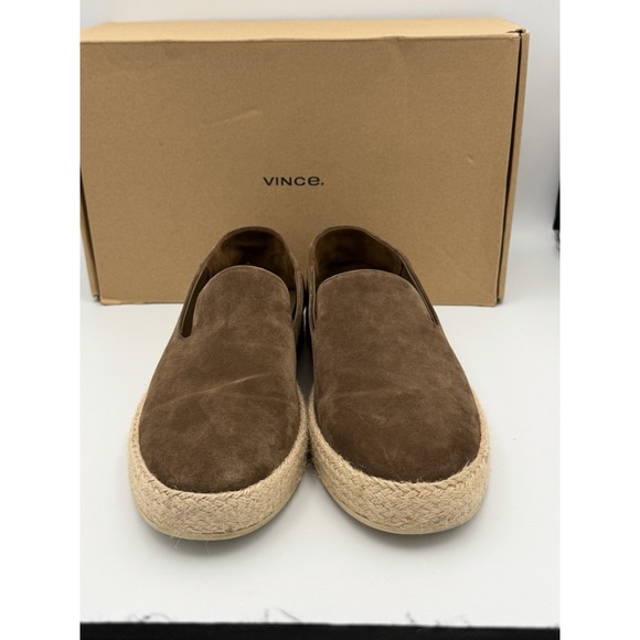 Vince Emmitt Suede Espadrille Loafers Hickory Brown Mens 10 Slip On Shoes - Picture 5 of 9